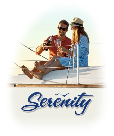 Couple celebrating their new boat and lettering.